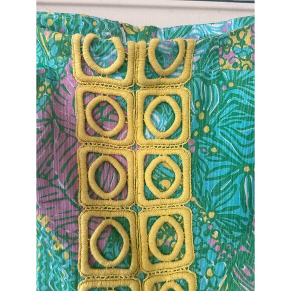 $78 Lilly Pulitzer Skort Marigold Print Green Yellow Size 0 Tennis Pickleball - Picture 2 of 9